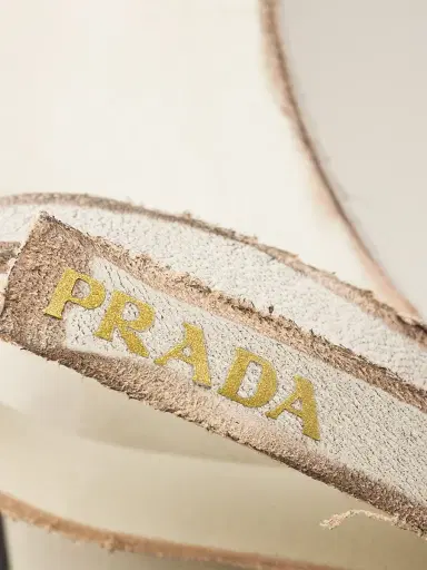 Prada Women's Leather Slingback Pumps - Beige Khaki - Size 7 | Thumbnail 4 Prada Women's Leather Slingback Pumps - Beige Khaki - Size 7 | Thumbnail 4
