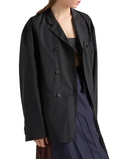 Prada Women's Double Breasted Technical Taffeta Jacket | Thumbnail 3 Prada Women's Double Breasted Technical Taffeta Jacket | Thumbnail 3