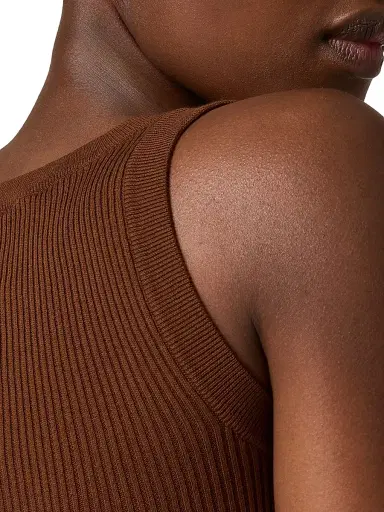 Miu Miu Women's Cotton Knit Tank Top - Brown - Size 4 | Thumbnail 5