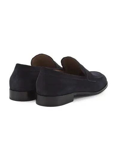 Gianvito Rossi Men's George Suede Penny Loafers - Dark Blue - Size 12 | Thumbnail 3
