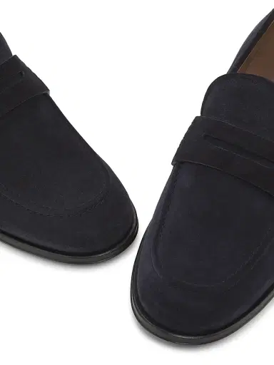 Gianvito Rossi Men's George Suede Penny Loafers - Dark Blue - Size 12 | Thumbnail 4
