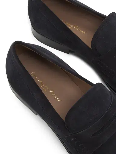 Gianvito Rossi Men's George Suede Penny Loafers - Dark Blue - Size 12 | Thumbnail 6