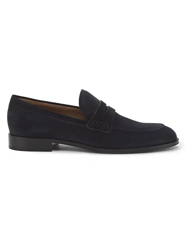 Gianvito Rossi Men's George Suede Penny Loafers - Dark Blue