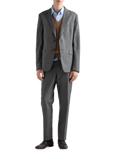 Prada Men's Single-Breasted Silk Suit - Grey - Size 40 | Thumbnail 1 Prada Men's Single-Breasted Silk Suit - Grey - Size 40 | Thumbnail 1