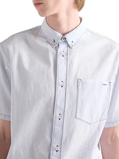 Prada Men's Chambray Shirt - Blue - Size 15.5 | Thumbnail 4 Prada Men's Chambray Shirt - Blue - Size 15.5 | Thumbnail 4