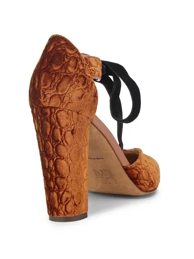 Ulla Johnson Women's Corinna 85MM Bow Textured Pumps - Rust Copper | Thumbnail 3 Ulla Johnson Women's Corinna 85MM Bow Textured Pumps - Rust Copper | Thumbnail 3