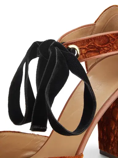 Ulla Johnson Women's Corinna 85MM Bow Textured Pumps - Rust Copper | Thumbnail 5 Ulla Johnson Women's Corinna 85MM Bow Textured Pumps - Rust Copper | Thumbnail 5