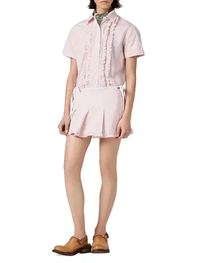 Miu Miu Women's Poplin Shirt - Pink - Size 10 | Thumbnail 2 Miu Miu Women's Poplin Shirt - Pink - Size 10 | Thumbnail 2
