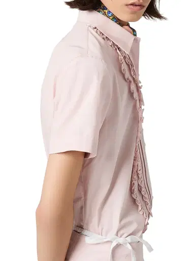 Miu Miu Women's Poplin Shirt - Pink - Size 10 | Thumbnail 6 Miu Miu Women's Poplin Shirt - Pink - Size 10 | Thumbnail 6