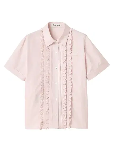 Miu Miu Women's Poplin Shirt - Pink - Size 10 | Thumbnail 1 Miu Miu Women's Poplin Shirt - Pink - Size 10 | Thumbnail 1