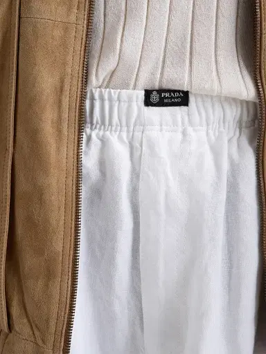Prada Men's Linen Bermuda Shorts - White - Size XL | Thumbnail 6