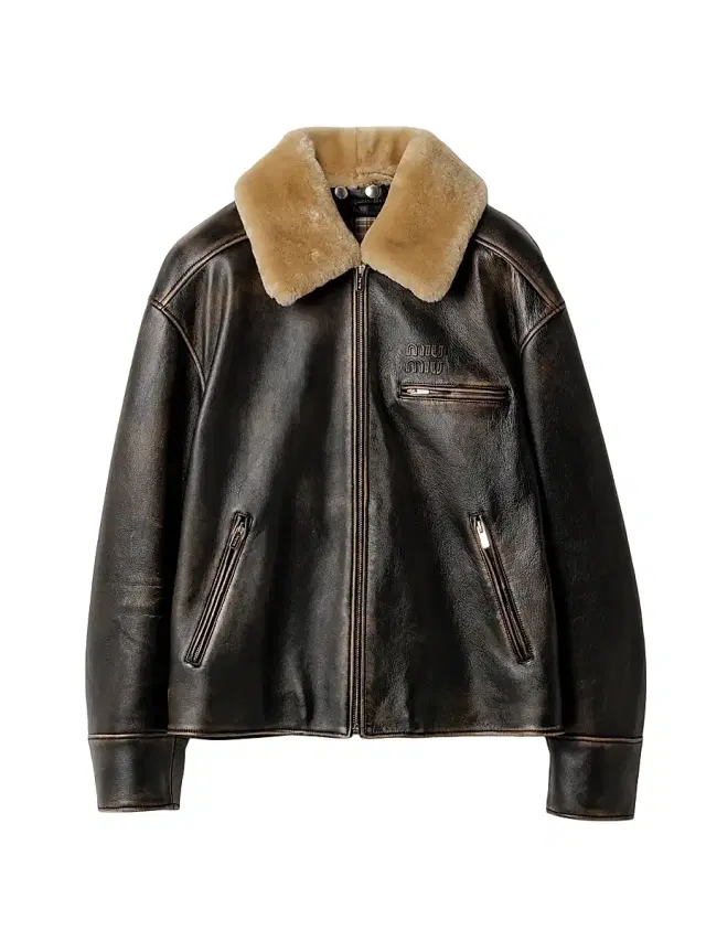 Miu Miu Women's Nappa Leather Jacket - Dark Brown