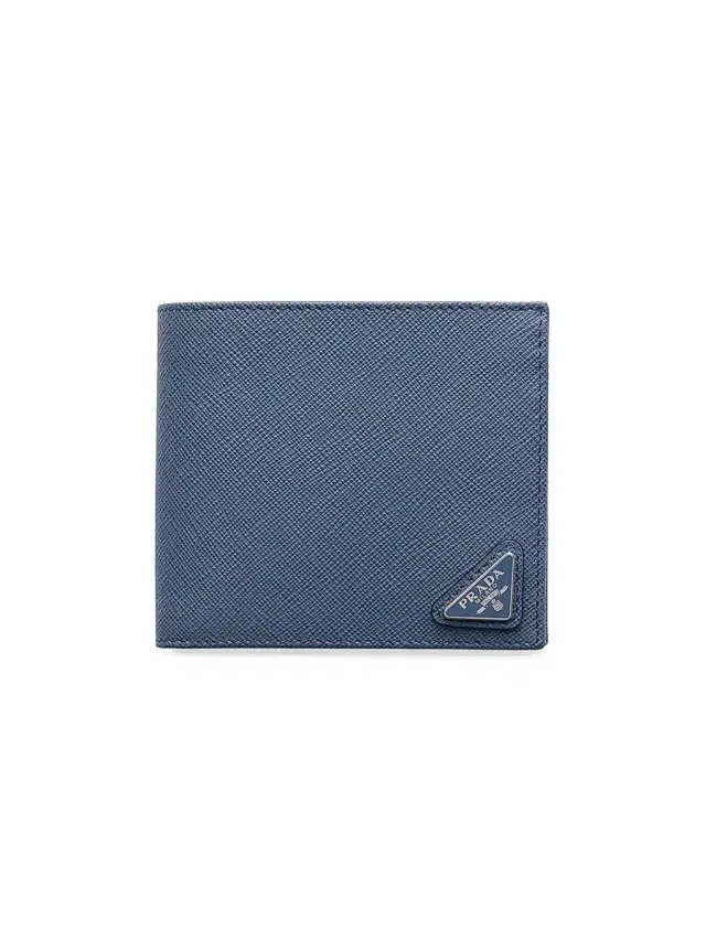 Prada Men's Saffiano Leather Wallet - Blue