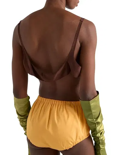 Prada Women's Poplin Shorts - Yellow - Size 00 | Thumbnail 4