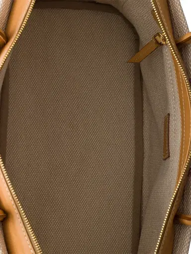 Prada Women's Canvas and Leather Tote Bag - Beige | Thumbnail 4
