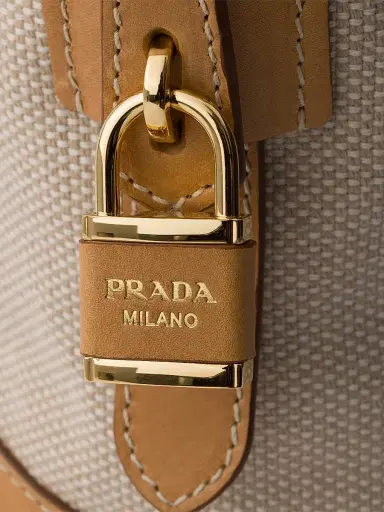 Prada Women's Canvas and Leather Tote Bag - Beige | Thumbnail 6