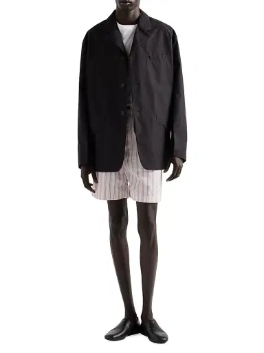 Prada Men's Single-Breasted Technical Cotton Jacket - Black - Size 44 | Thumbnail 2 Prada Men's Single-Breasted Technical Cotton Jacket - Black - Size 44 | Thumbnail 2