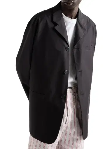 Prada Men's Single-Breasted Technical Cotton Jacket - Black - Size 44 | Thumbnail 3 Prada Men's Single-Breasted Technical Cotton Jacket - Black - Size 44 | Thumbnail 3