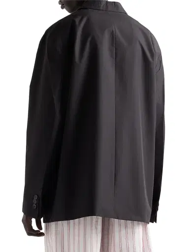 Prada Men's Single-Breasted Technical Cotton Jacket - Black - Size 44 | Thumbnail 4 Prada Men's Single-Breasted Technical Cotton Jacket - Black - Size 44 | Thumbnail 4