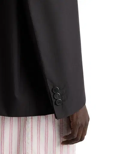 Prada Men's Single-Breasted Technical Cotton Jacket - Black - Size 44 | Thumbnail 6 Prada Men's Single-Breasted Technical Cotton Jacket - Black - Size 44 | Thumbnail 6