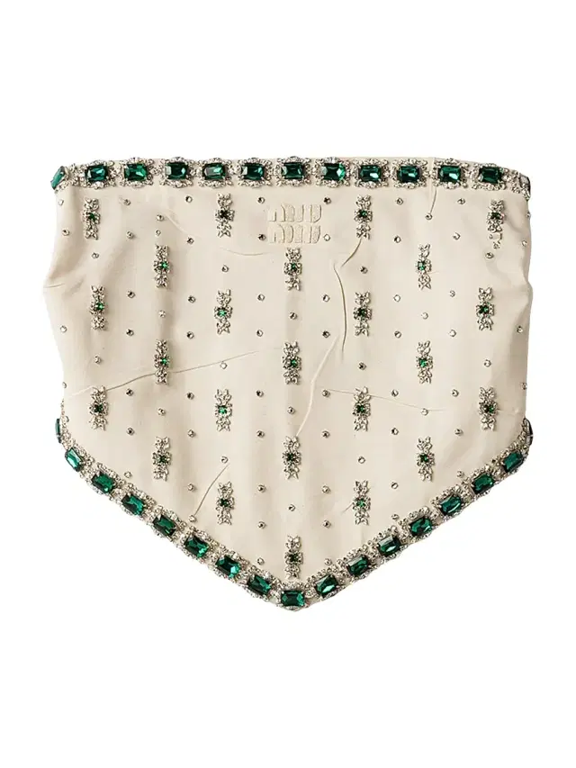 Women's Embroidered Canvas Top - Beige