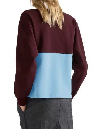 Prada Women's Long-Sleeved Cotton Fleece Polo Shirt | Thumbnail 3 Prada Women's Long-Sleeved Cotton Fleece Polo Shirt | Thumbnail 3