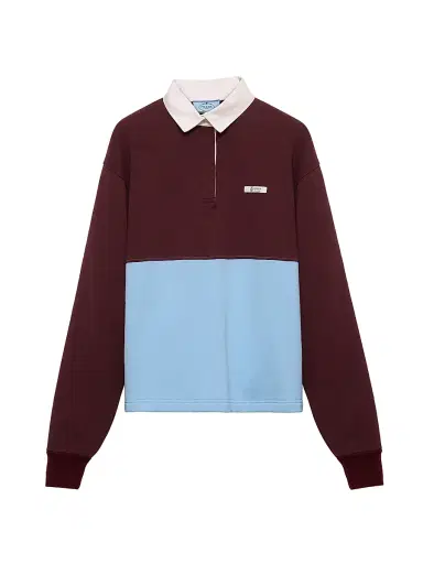 Prada Women's Long-Sleeved Cotton Fleece Polo Shirt | Thumbnail 1 Prada Women's Long-Sleeved Cotton Fleece Polo Shirt | Thumbnail 1