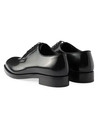 Prada Men's Brushed Leather Lace-Up Shoes | Thumbnail 3 Prada Men's Brushed Leather Lace-Up Shoes | Thumbnail 3