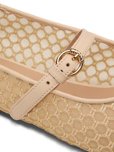 Ulla Johnson Women's Isobel Mesh Ballet Flats - Beige | Thumbnail 5