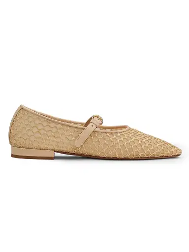 Ulla Johnson Women's Isobel Mesh Ballet Flats - Beige | Thumbnail 1