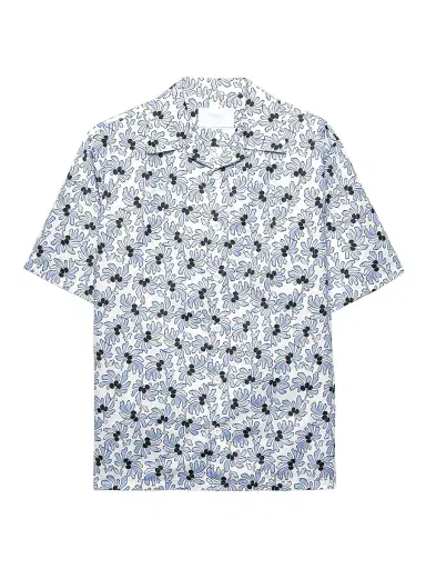 Prada Men's Printed Cotton Blend Bowling Shirt - Beige Khaki - Size XL | Thumbnail 1