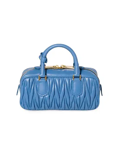 Miu Miu Women's Arcadie Matelassé Nappa Leather Top Handle Bag - Light Blue | Thumbnail 3 Miu Miu Women's Arcadie Matelassé Nappa Leather Top Handle Bag - Light Blue | Thumbnail 3