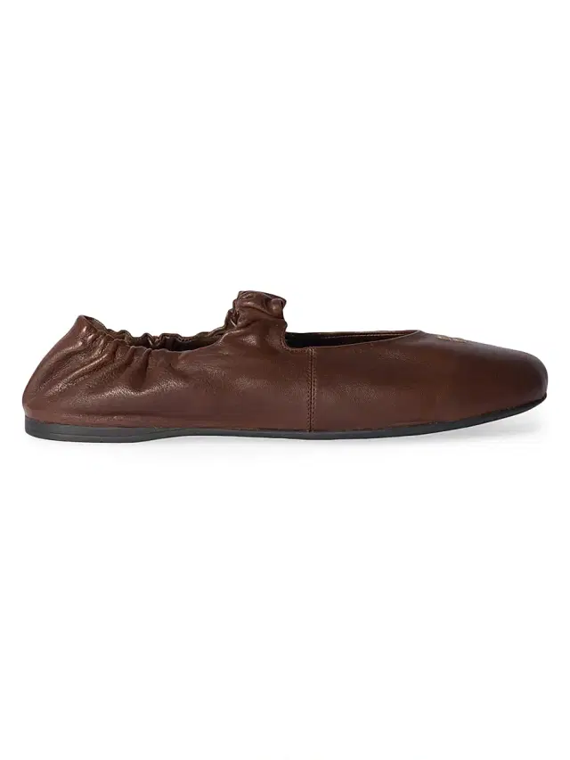 Miu Miu Women's Ruches Nappa Leather Ballerinas - Brown
