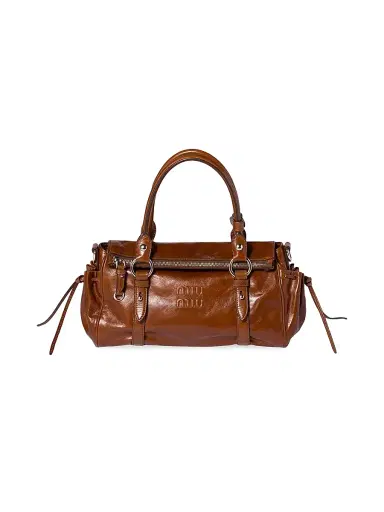 Miu Miu Women's Glossy Leather Top Handle Bag | Thumbnail 1 Miu Miu Women's Glossy Leather Top Handle Bag | Thumbnail 1