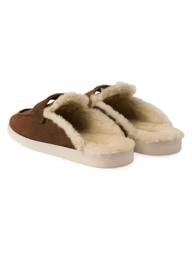 Prada Women's Suede and Shearling Slippers - Brown - Size 9.5 | Thumbnail 2 Prada Women's Suede and Shearling Slippers - Brown - Size 9.5 | Thumbnail 2