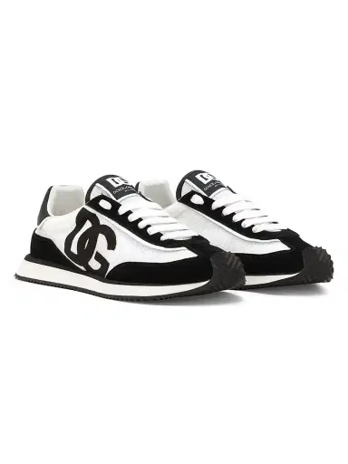 Dolce & Gabbana Men's Aria DG Logo Low-Top Sneakers - White Black - Size 12 | Thumbnail 2