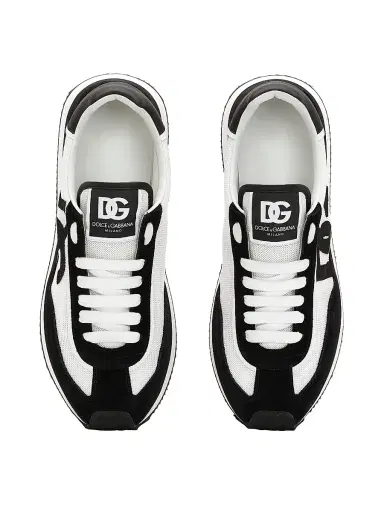 Dolce & Gabbana Men's Aria DG Logo Low-Top Sneakers - White Black - Size 12 | Thumbnail 4