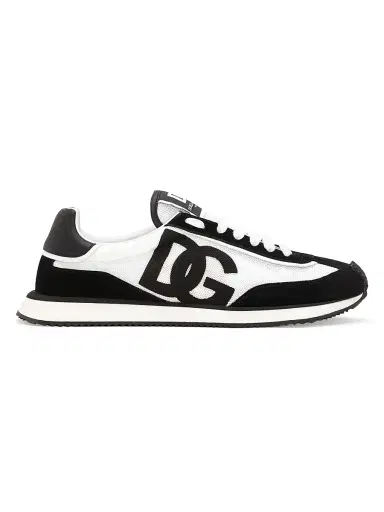 Dolce & Gabbana Men's Aria DG Logo Low-Top Sneakers - White Black - Size 12 | Thumbnail 1