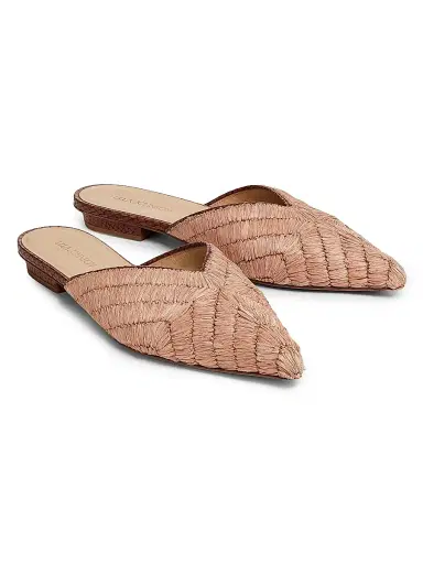 Ulla Johnson Women's Aunika Raffia Mules - Rust Copper | Thumbnail 2