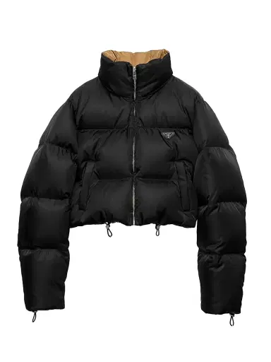Prada Women's Cropped Nylon Down Jacket - Black - Size 8 | Thumbnail 1