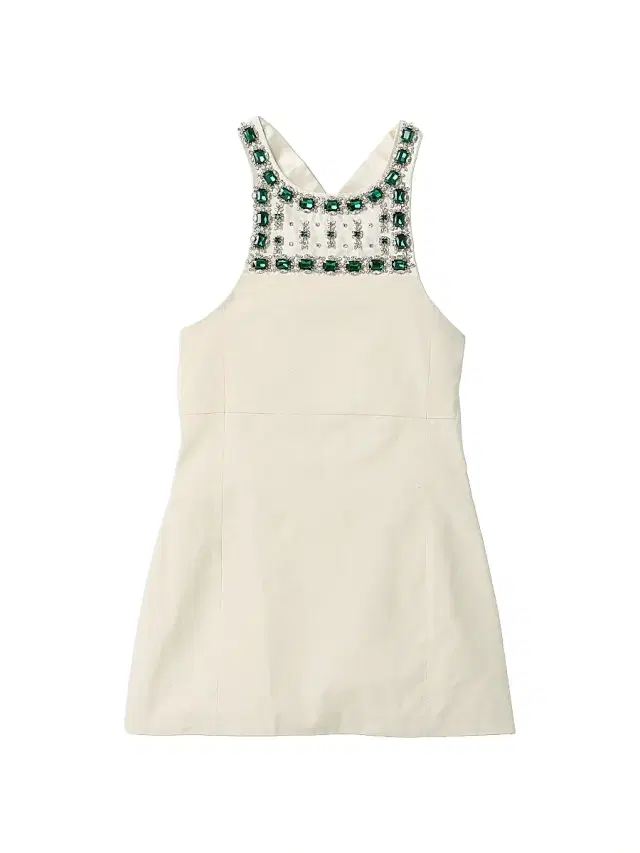 Miu Miu Women's Embellished Canvas Apron Dress - Beige Khaki