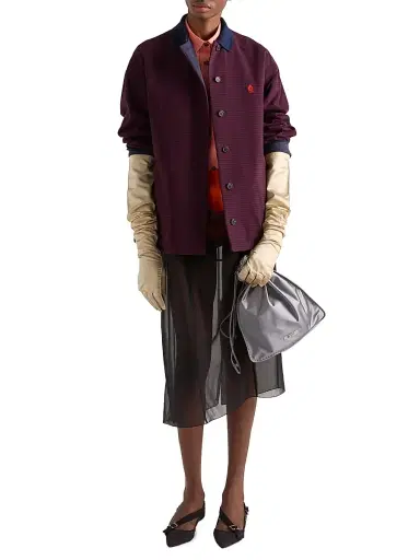 Prada Women's Pique Blouson Jacket - Dark Red - Size 2 | Thumbnail 5 Prada Women's Pique Blouson Jacket - Dark Red - Size 2 | Thumbnail 5