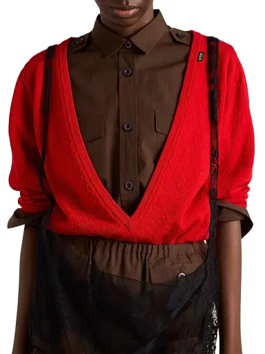 Prada Women's Cashmere V-Neck Sweater - Red - Size 8 | Thumbnail 4 Prada Women's Cashmere V-Neck Sweater - Red - Size 8 | Thumbnail 4
