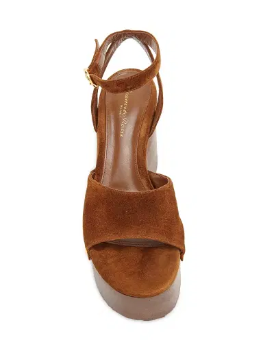 Gianvito Rossi Women's 95MM Suede Platform Sandals - Texas | Thumbnail 4
