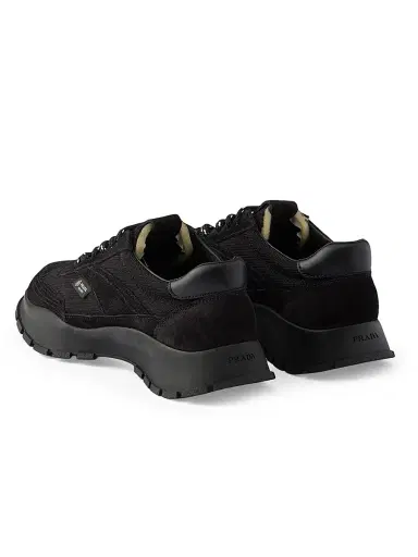 Prada Women's Mesh Fabric and Suede Sneakers - Black - Size 11 | Thumbnail 3