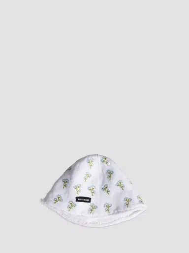 Miu Miu Women's Embroidered Beanie Cap - White Blue - Size Small | Thumbnail 2