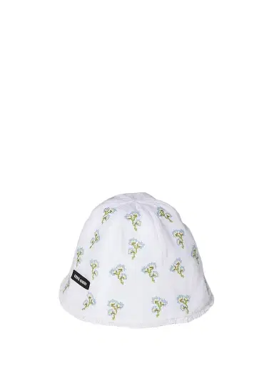 Miu Miu Women's Embroidered Beanie Cap - White Blue - Size Small | Thumbnail 1