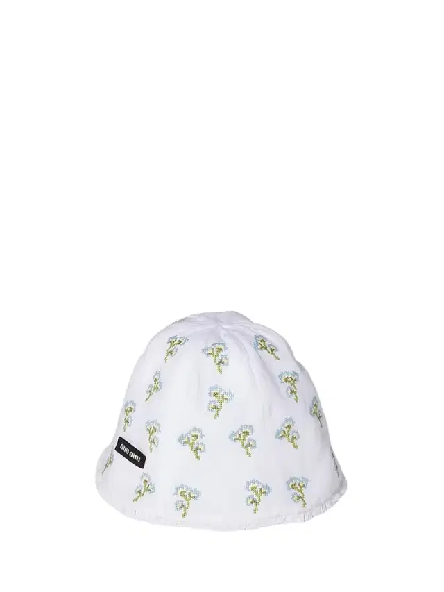 Miu Miu Women's Embroidered Beanie Cap - White Blue