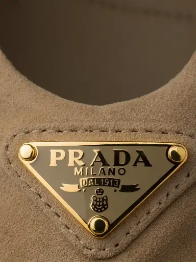 Prada Women's Suede Ballerinas - Beige Khaki - Size 7 | Thumbnail 4
