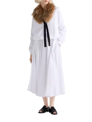 Prada Women's Reversible Cotton Jersey and Re-Nylon Circle Skirt - White - Size XS | Thumbnail 5